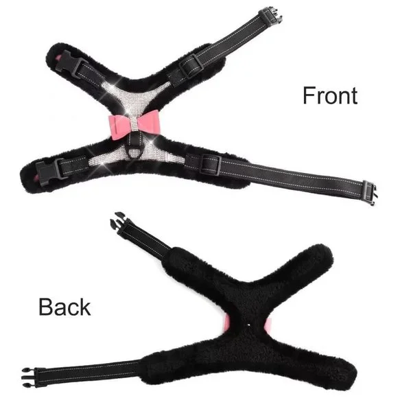 NEW Sparkling Bling Swarovski Crystal Rhinestone Pet Dog Fleece Harness … - Picture 11 of 13